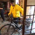 Apple brings his bike in, The BSCC at the Mellis Railway and The Swan, Brome, Suffolk - 8th June 2017