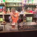 Sylvia pulls a pint, The BSCC at the Mellis Railway and The Swan, Brome, Suffolk - 8th June 2017