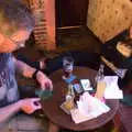 Marc does some napkin folding, The BSCC at the Mellis Railway and The Swan, Brome, Suffolk - 8th June 2017