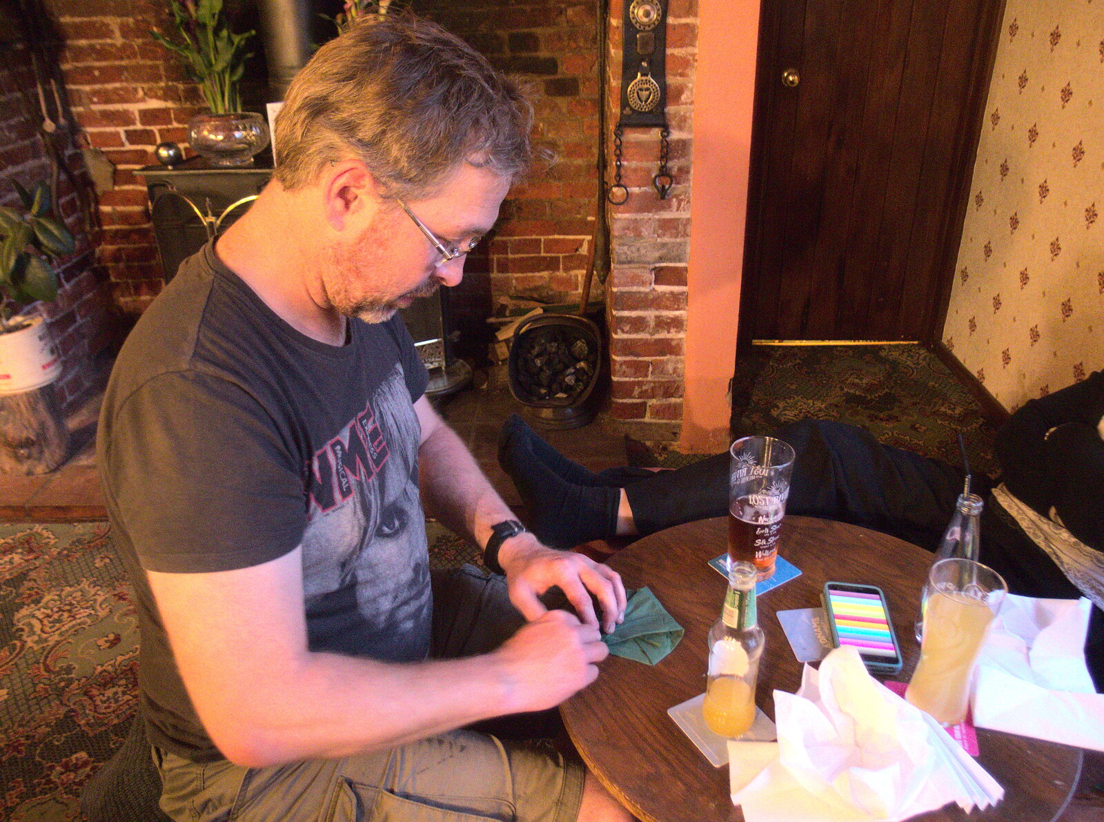 Marc's doing some origami too from The BSCC at the Mellis Railway and The Swan, Brome, Suffolk - 8th June 2017