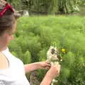 Isobel finds some fluffy plants, Lifehouse and Thorpe Hall Gardens, Thorpe-le-Soken, Essex - 11th June 2017