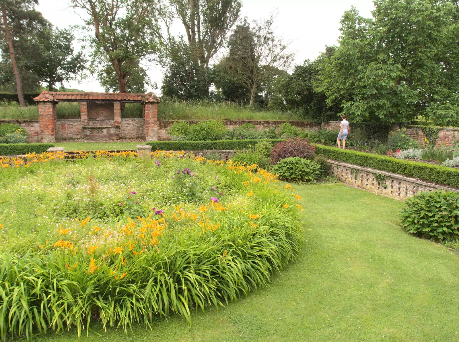 Isobel in the formal gardens, from Lifehouse and Thorpe Hall Gardens, Thorpe-le-Soken, Essex - 11th June 2017