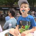 Harry eats a very blue ice lolly, Isobel's Choral Flash Mob, Norwich, Norfolk - 17th June 2017