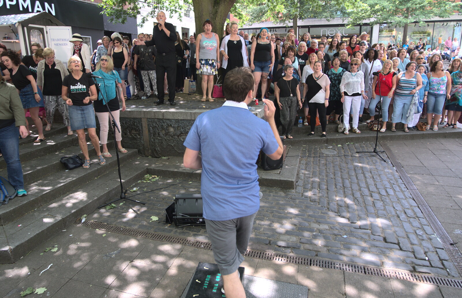 Isobel's choir kicks off its flash mob from Isobel's Choral Flash Mob, Norwich, Norfolk - 17th June 2017
