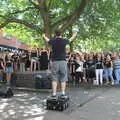 Conducting the Invidia Voices, Isobel's Choral Flash Mob, Norwich, Norfolk - 17th June 2017