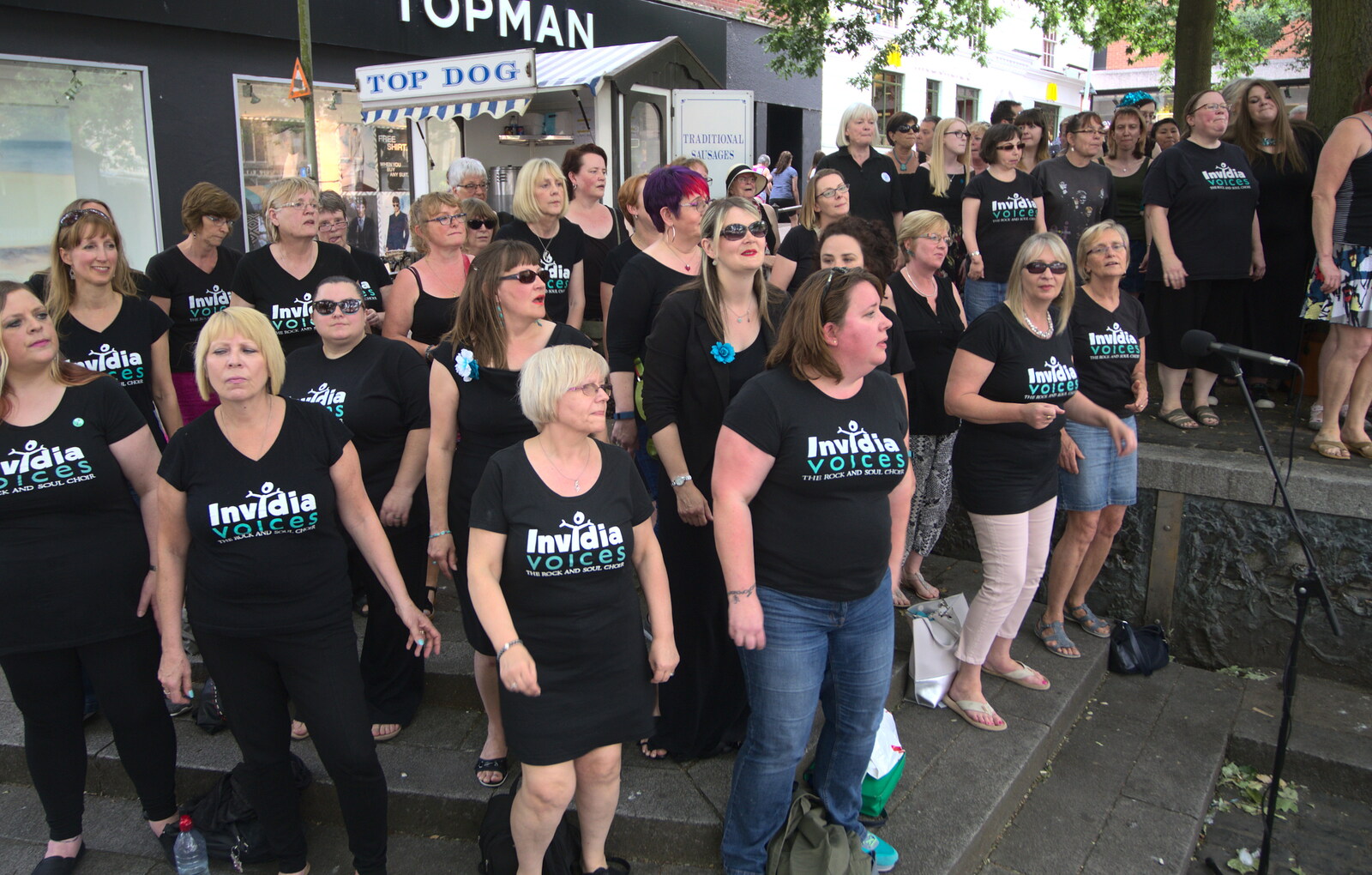 The choir outside TopShop and TopMan from Isobel's Choral Flash Mob, Norwich, Norfolk - 17th June 2017