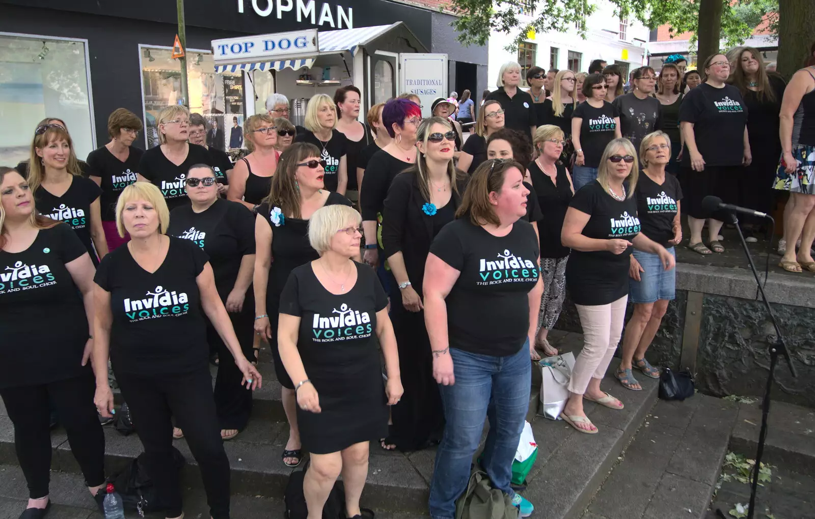 The choir outside TopShop and TopMan, from Isobel's Choral Flash Mob, Norwich, Norfolk - 17th June 2017