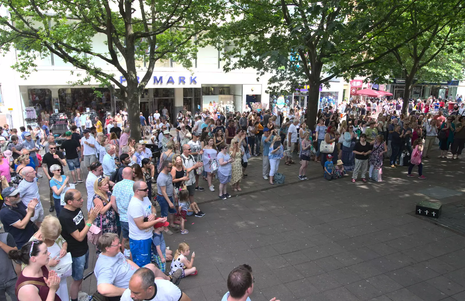 Crowds outside Primark, from Isobel's Choral Flash Mob, Norwich, Norfolk - 17th June 2017