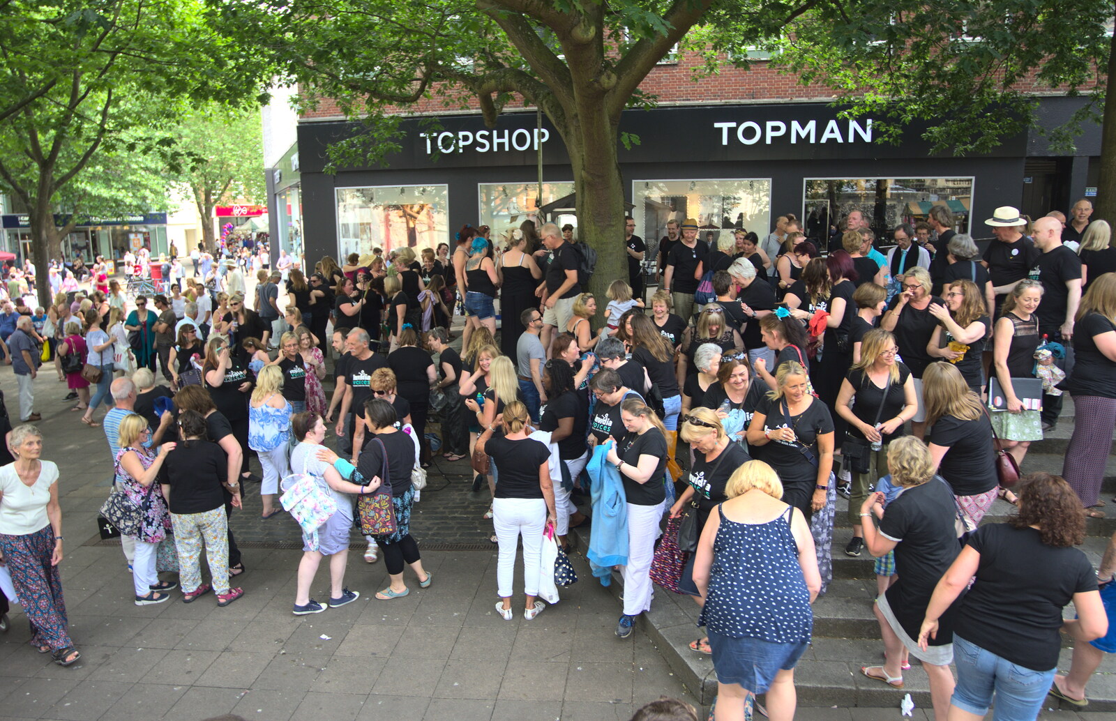The choice breaks up after its singing from Isobel's Choral Flash Mob, Norwich, Norfolk - 17th June 2017
