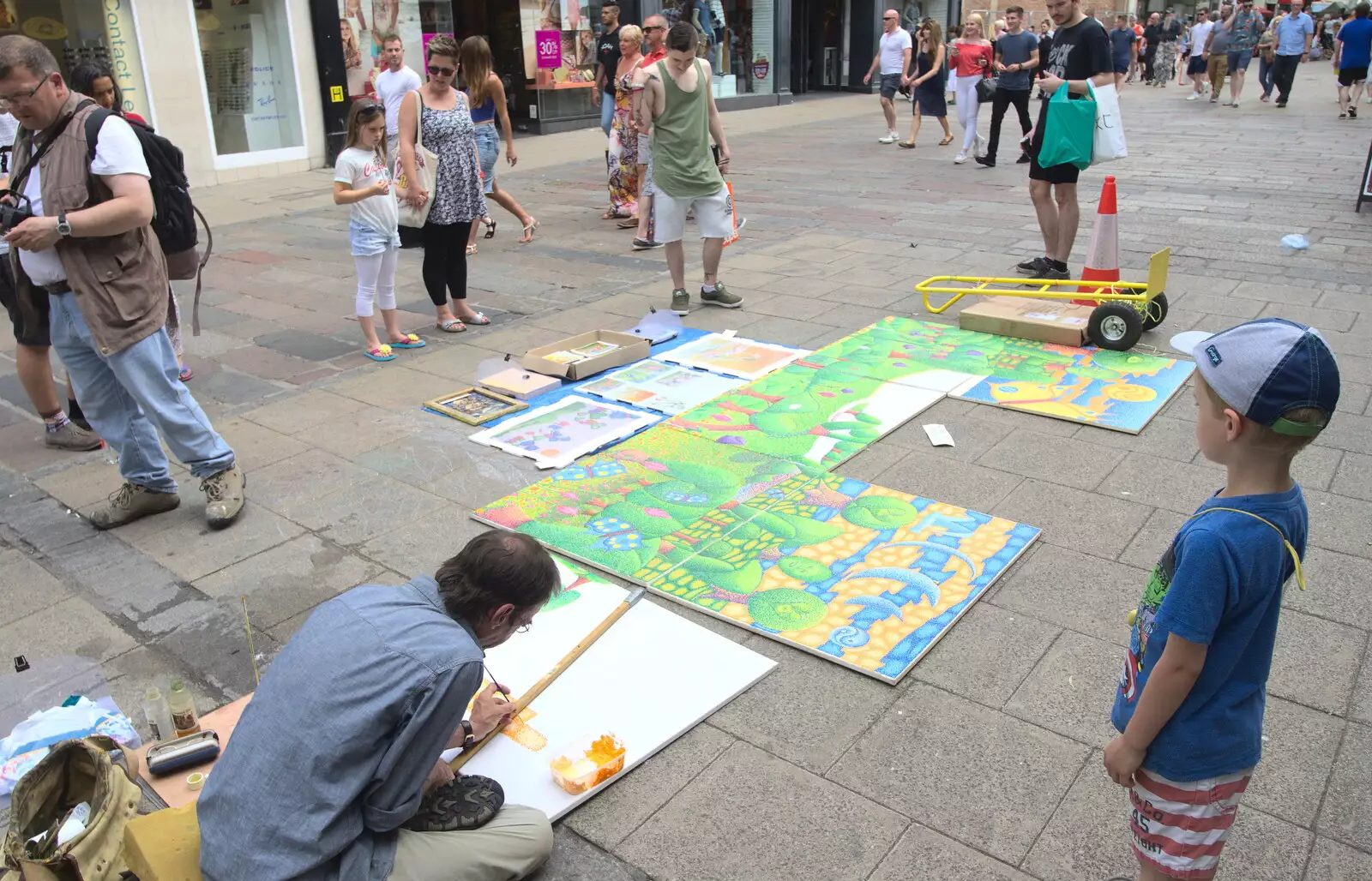 Harry has a look, from Isobel's Choral Flash Mob, Norwich, Norfolk - 17th June 2017