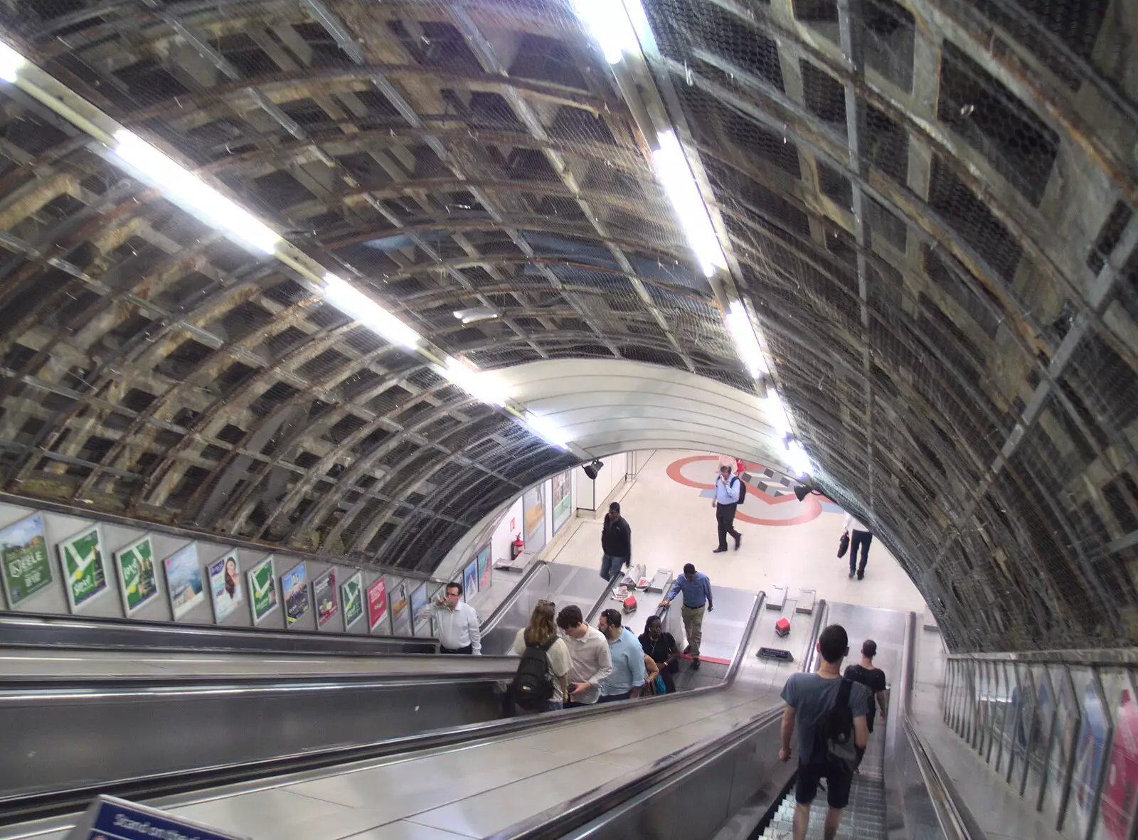 The unfinished ceiling at Liverpool Street Tube, from SwiftKey does Namco Funscape, Westminster, London - 20th June 2017