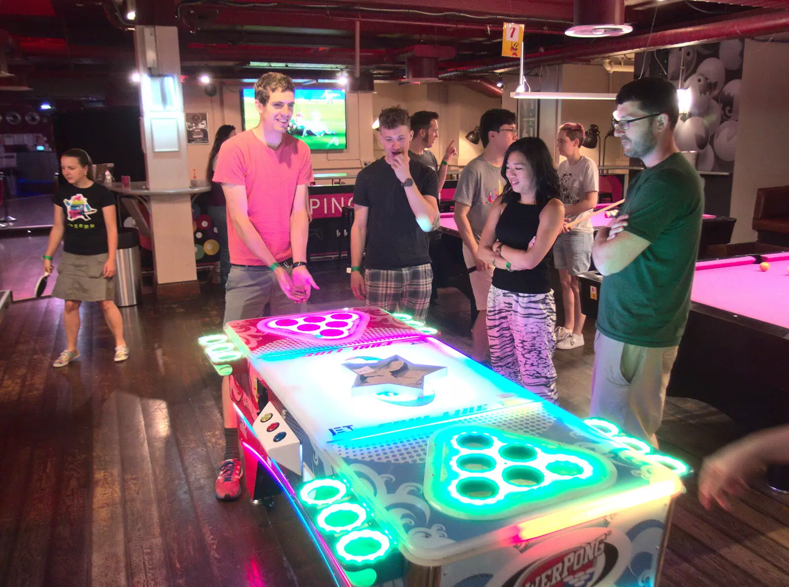 Lachie tries to explain the rules of beer pong, from SwiftKey does Namco Funscape, Westminster, London - 20th June 2017