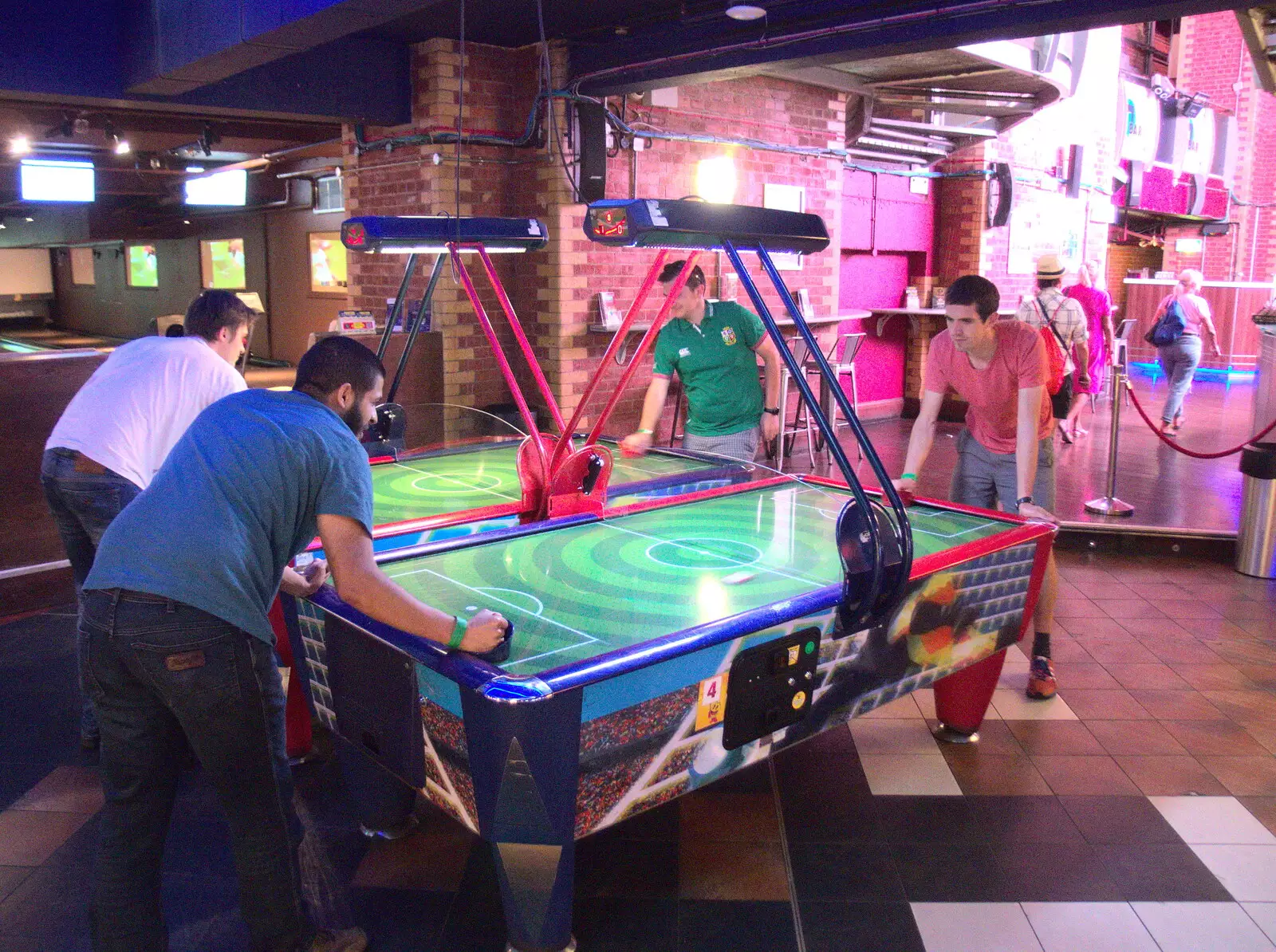 There's more air hockey action, from SwiftKey does Namco Funscape, Westminster, London - 20th June 2017