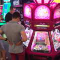 Thomas inspects the coin shove machines, SwiftKey does Namco Funscape, Westminster, London - 20th June 2017