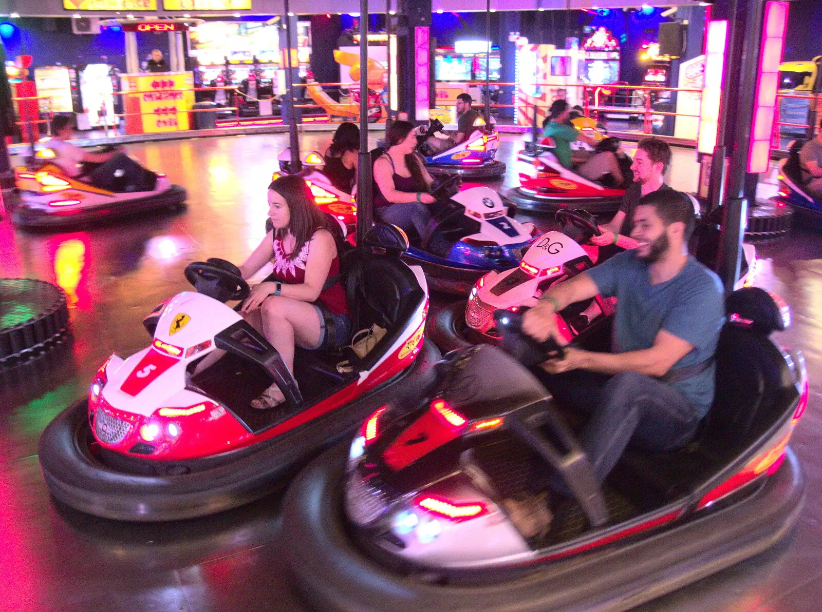 More bumper-car action, from SwiftKey does Namco Funscape, Westminster, London - 20th June 2017