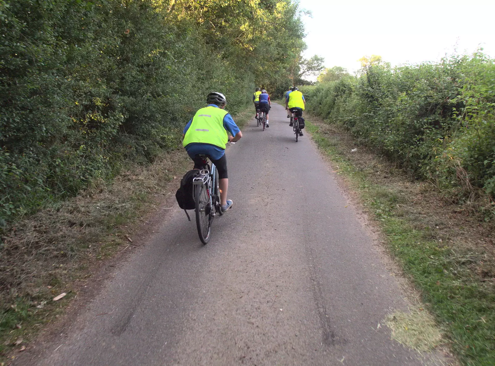 Heading off up the Clint Road, from The Real Last Night of the Swan Inn, Brome, Suffolk - 24th June 2017