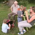 Grandad, The Boys and Isobel hang out in the garden, The Real Last Night of the Swan Inn, Brome, Suffolk - 24th June 2017