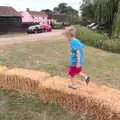 Harry on bales, Thrandeston Pig, Little Green, Thrandeston, Suffolk - 25th June 2017