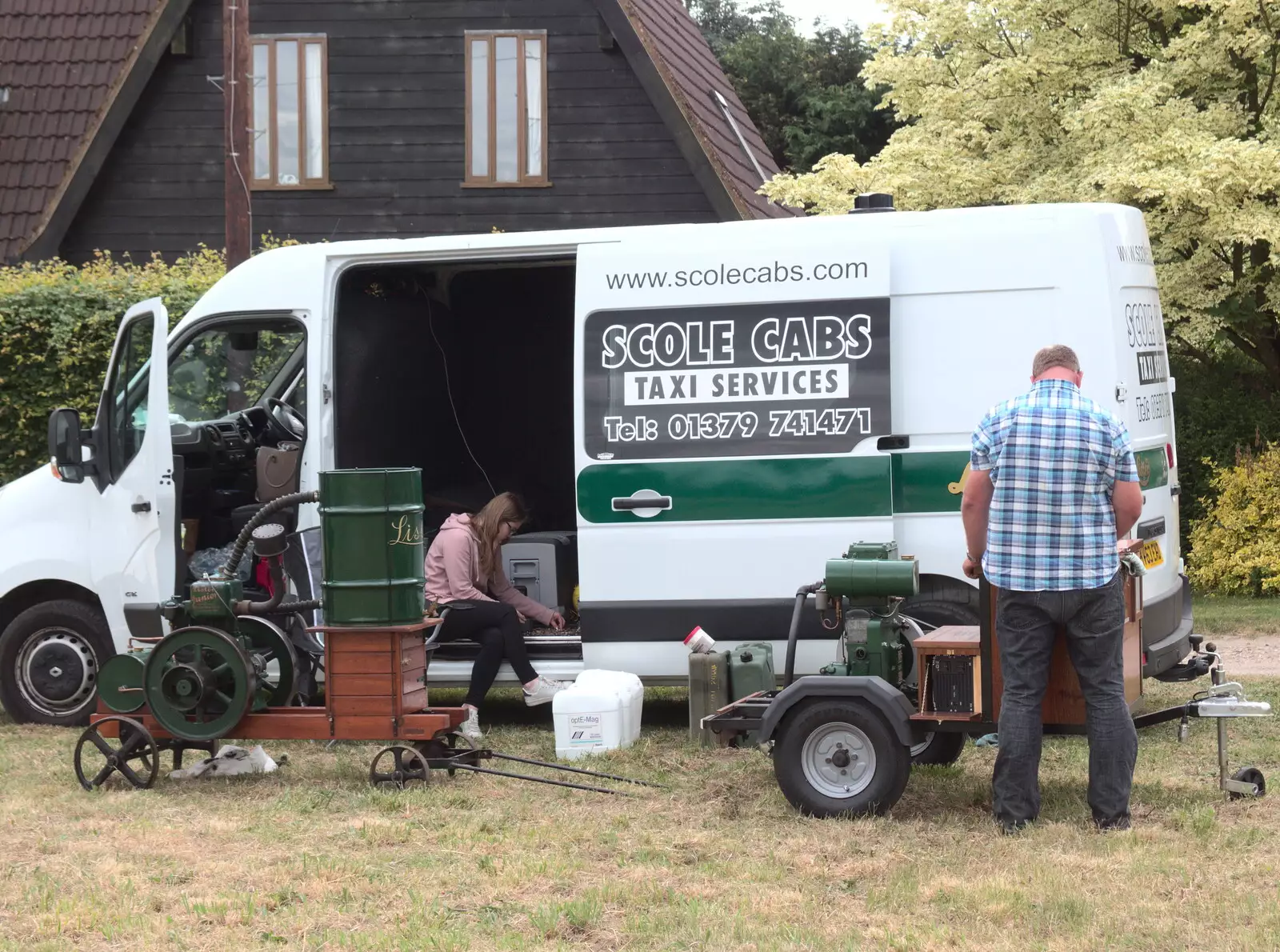 A Lister engine drives an iPod and speaker disco, from Thrandeston Pig, Little Green, Thrandeston, Suffolk - 25th June 2017