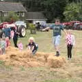 The kids destroy the bales, Thrandeston Pig, Little Green, Thrandeston, Suffolk - 25th June 2017