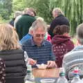 Uncle Mick eats pudding, Thrandeston Pig, Little Green, Thrandeston, Suffolk - 25th June 2017