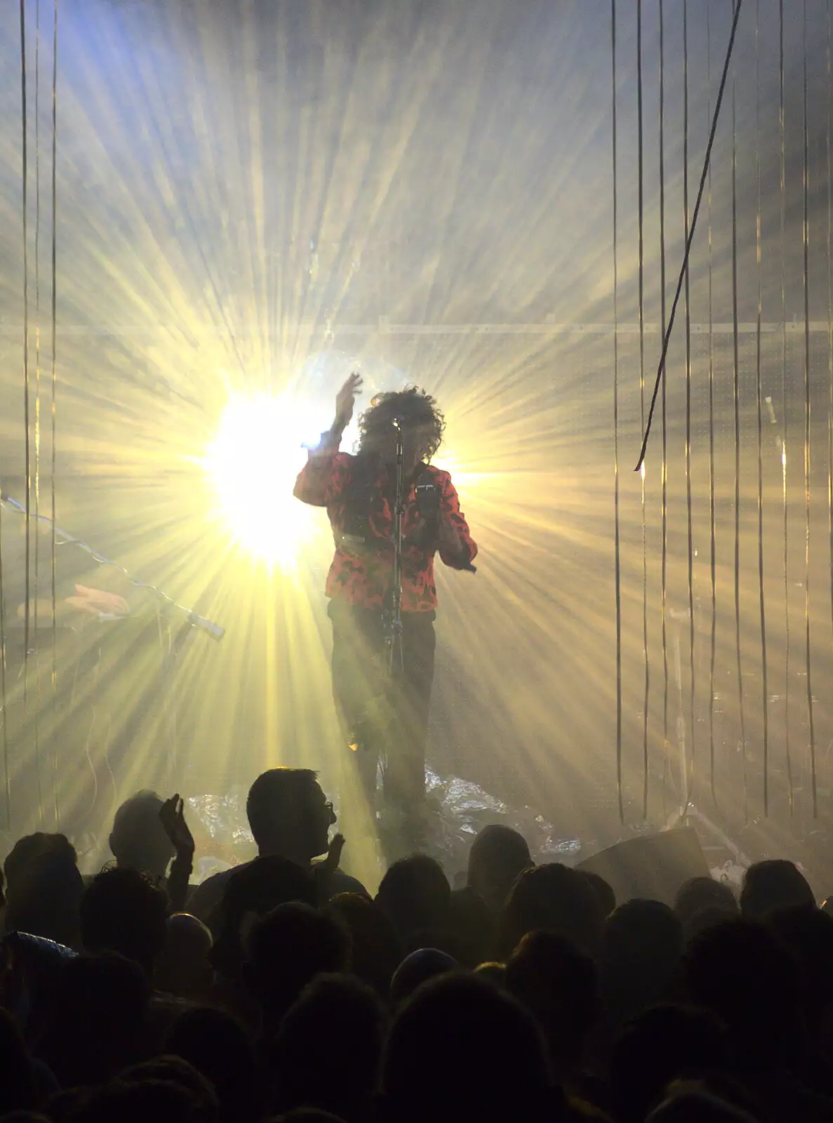 Backlit and back on stage, from Flaming Lips at the UEA, Norwich, Norfolk - 26th June 2017