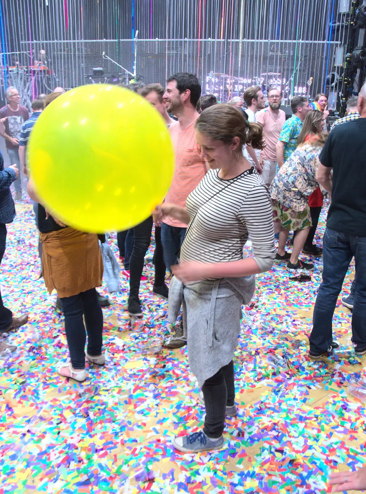 Isobel's got a big yellow balloon, from Flaming Lips at the UEA, Norwich, Norfolk - 26th June 2017