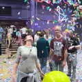 Isobel enjoys the falling confetti, Flaming Lips at the UEA, Norwich, Norfolk - 26th June 2017