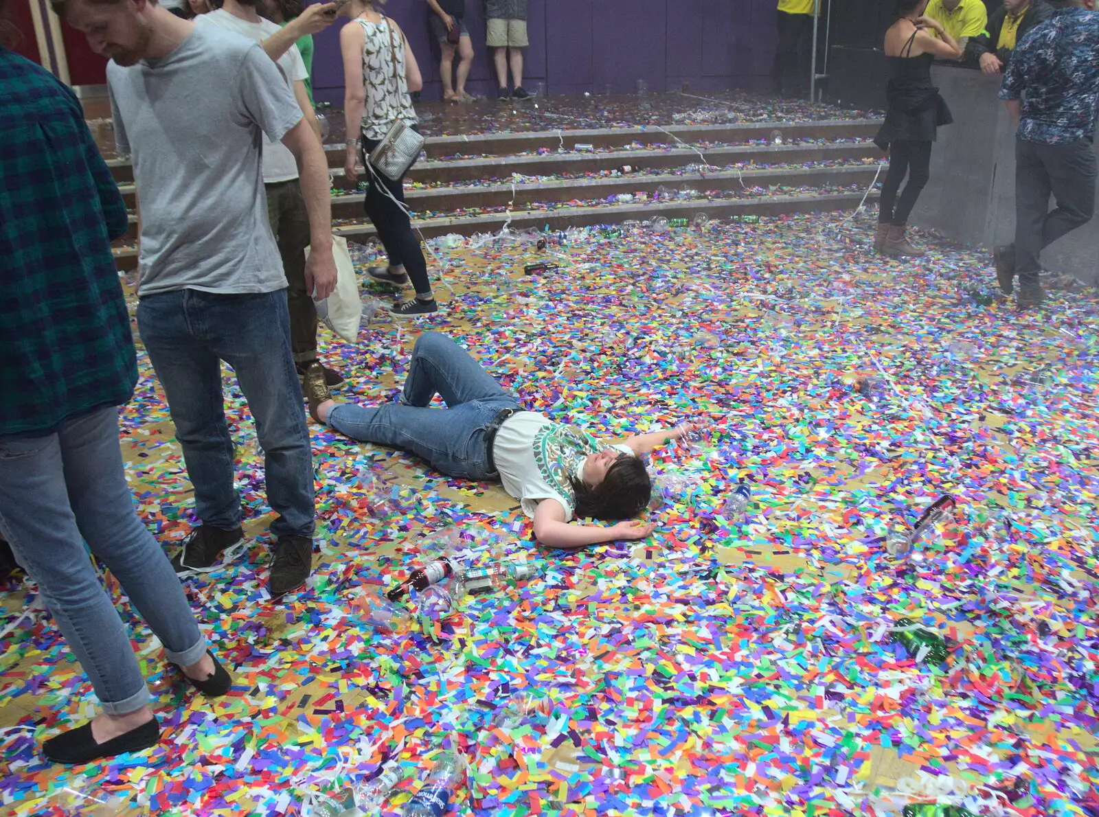 The floor is absolutely covered, from Flaming Lips at the UEA, Norwich, Norfolk - 26th June 2017