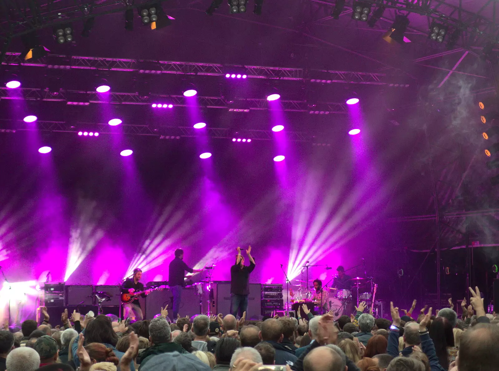 Purple lights, from Elbow at High Lodge, Brandon, Suffolk - 29th June 2017