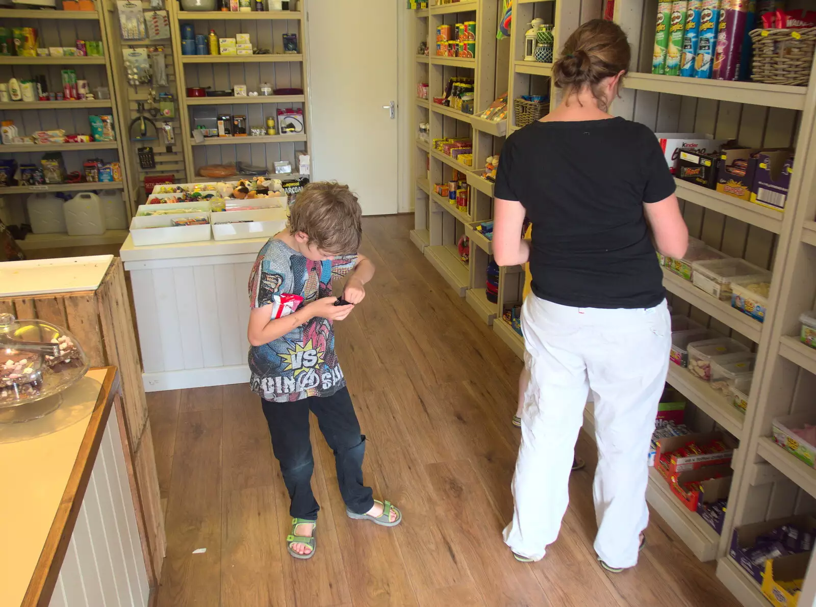 Fred checks for extra money to buy sweets with, from Camping at Dower House, West Harling, Norfolk - 1st July 2017