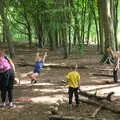 Alice swings around, Camping at Dower House, West Harling, Norfolk - 1st July 2017