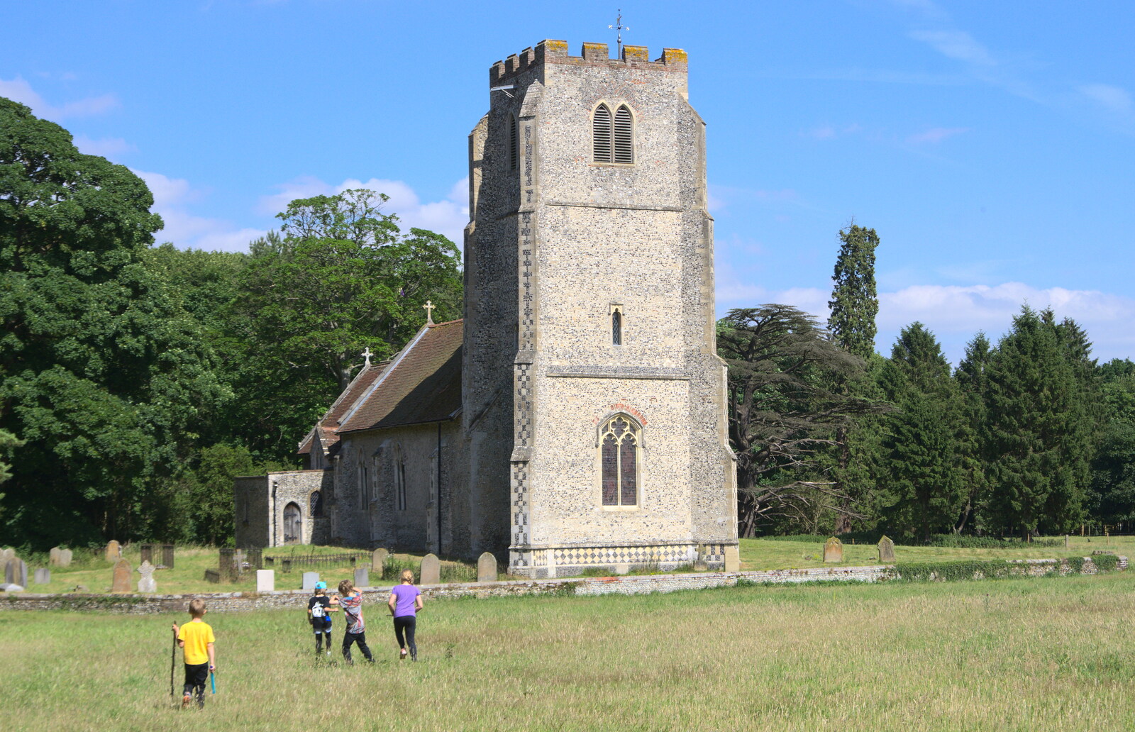 The redundant church of All Saints in West Harling from Camping at Dower House, West Harling, Norfolk - 1st July 2017