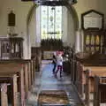 The kids run around in the nave, Camping at Dower House, West Harling, Norfolk - 1st July 2017