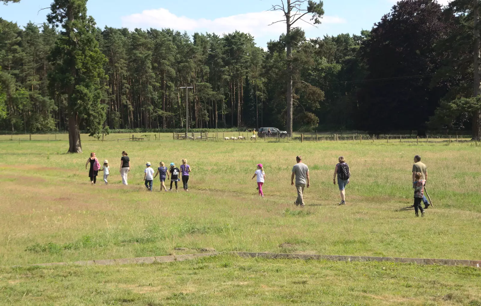 The gang heads off futher along the path, from Camping at Dower House, West Harling, Norfolk - 1st July 2017