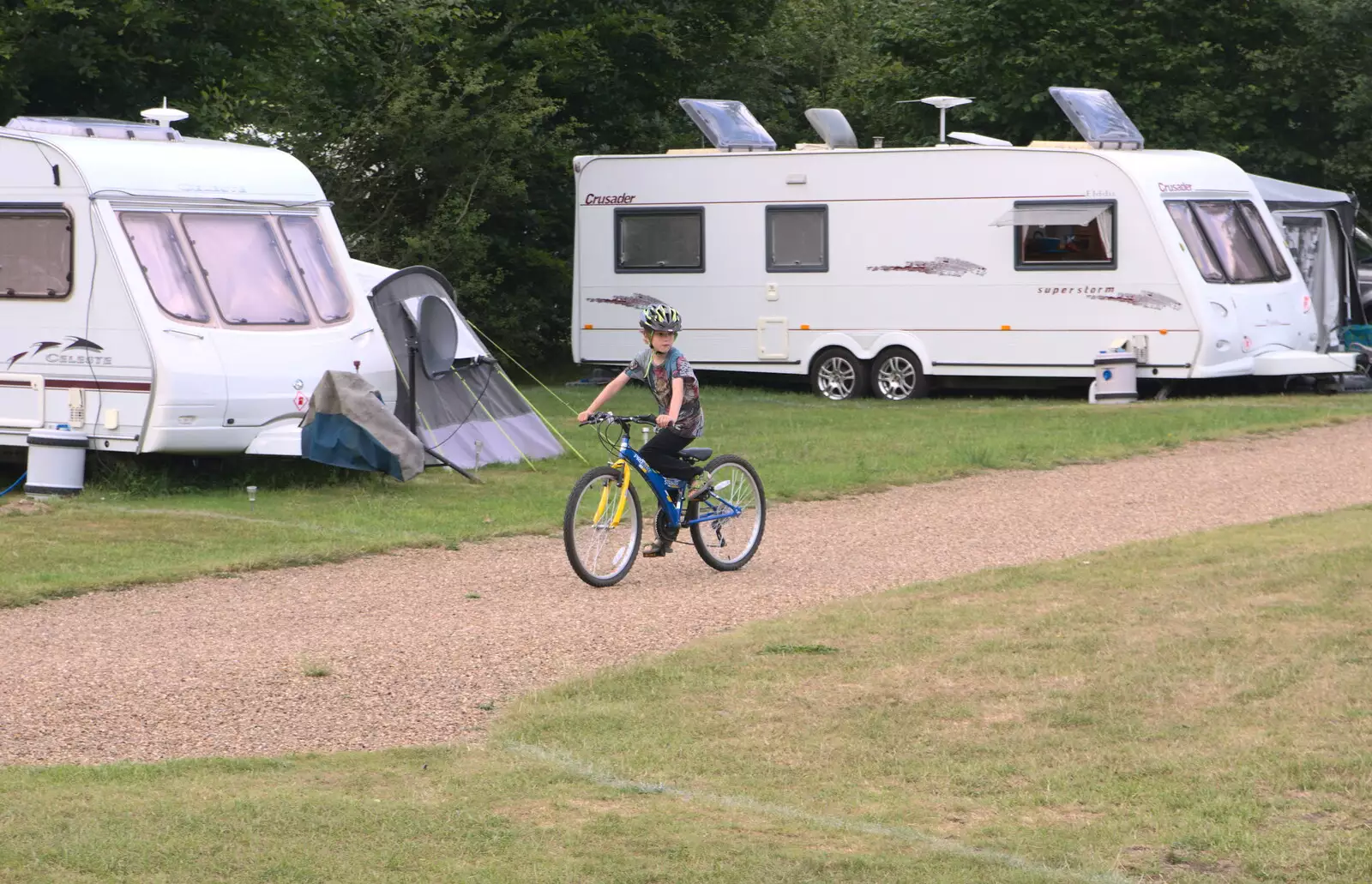 Fred roams around on his bike, from Camping at Dower House, West Harling, Norfolk - 1st July 2017