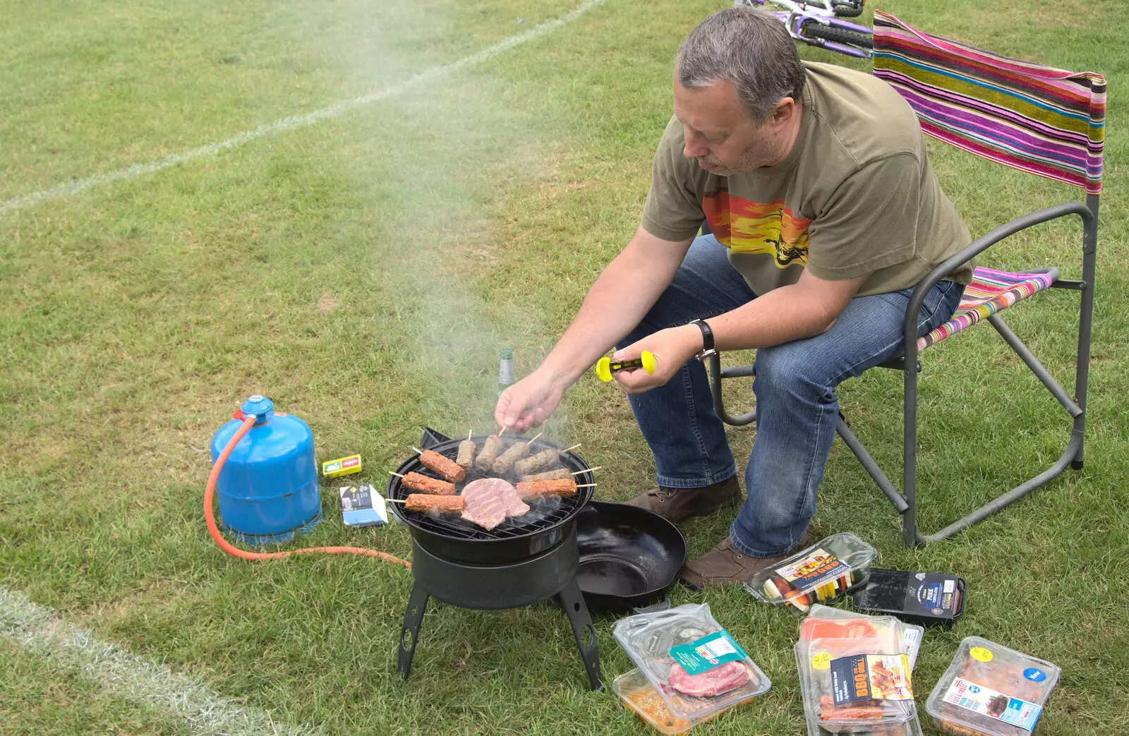 Meat on a stick, from Camping at Dower House, West Harling, Norfolk - 1st July 2017