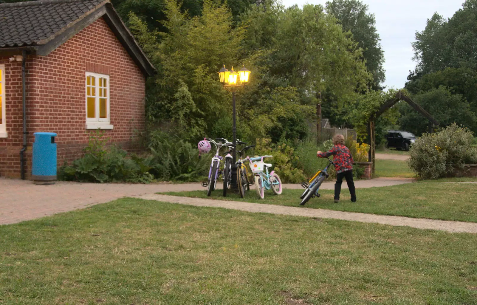 Fred heads off on his bike, from Camping at Dower House, West Harling, Norfolk - 1st July 2017