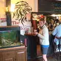 Pippa gets a pint at the Falcon in Pulham, A BSCC Ride to Pulham Market and Seeing the Queen, Norfolk and London - 20th July 2017