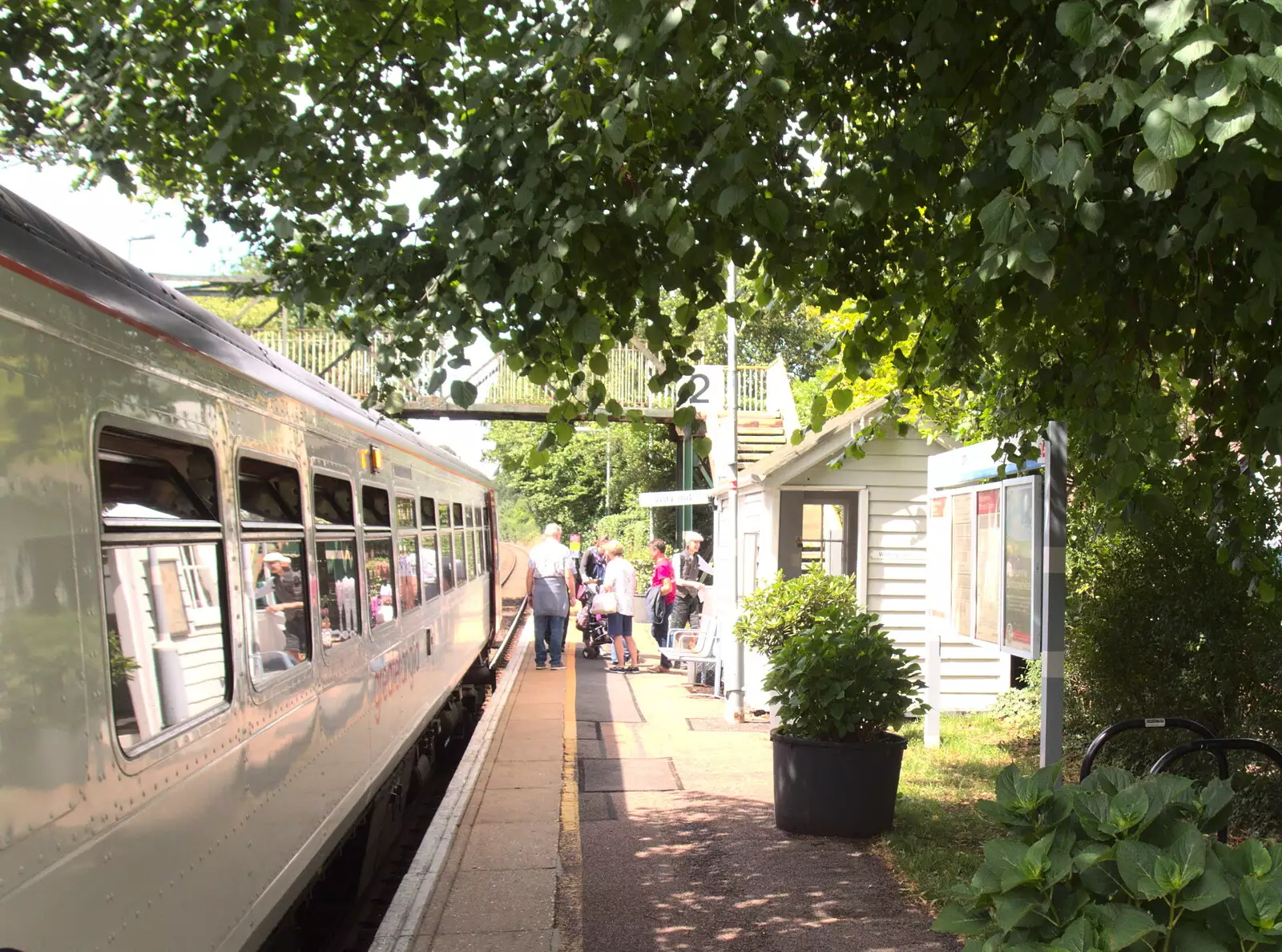 The train stops at Reedham, from The Humpty Dumpty Beer Festival, Reedham, Norfolk - 22nd July 2017