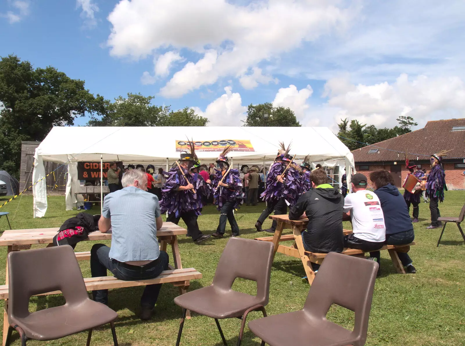 Morris dancing and marquees, from The Humpty Dumpty Beer Festival, Reedham, Norfolk - 22nd July 2017