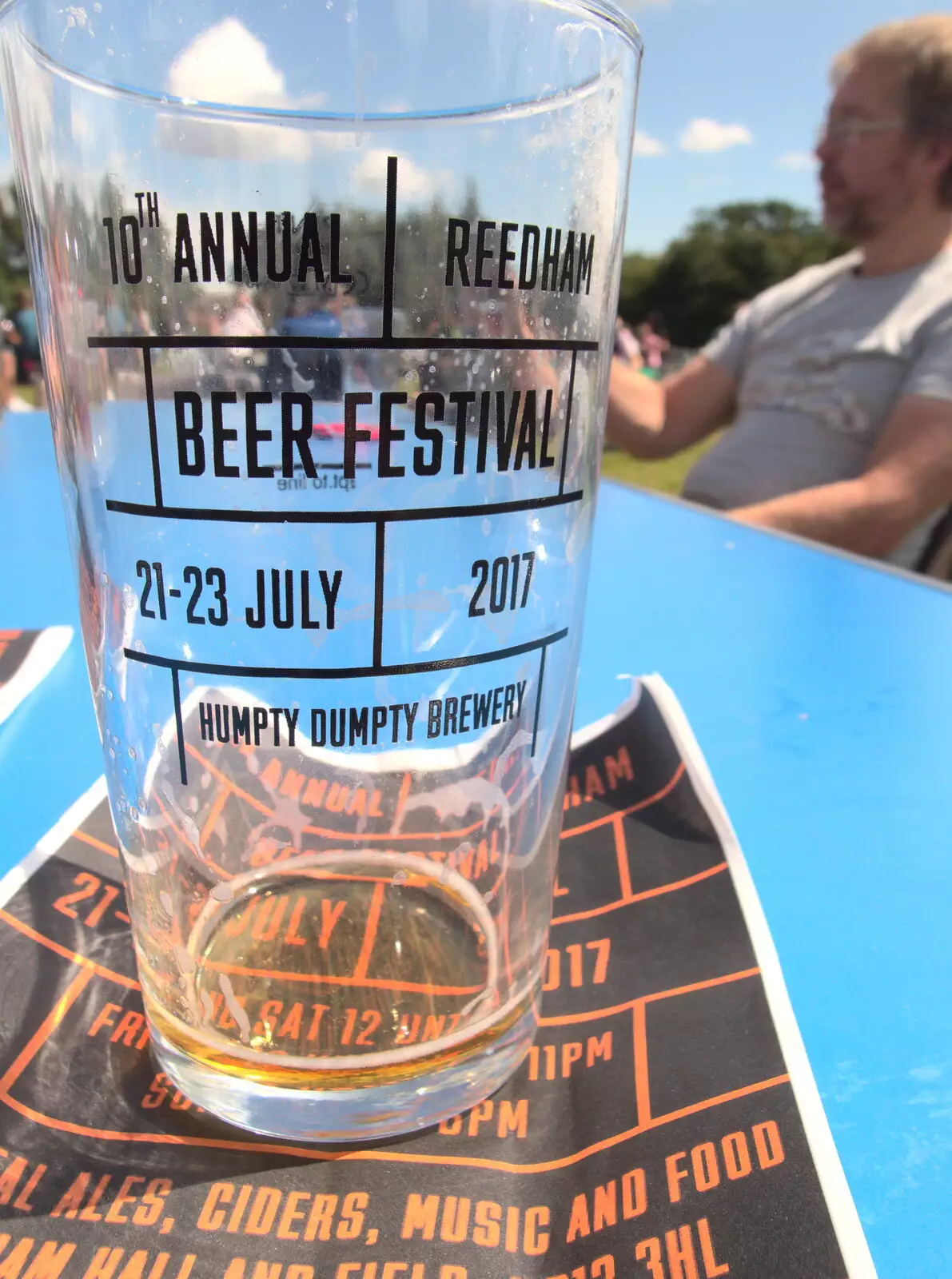 Nosher's glass, from The Humpty Dumpty Beer Festival, Reedham, Norfolk - 22nd July 2017