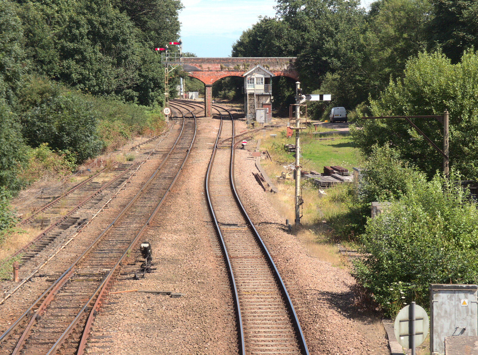 The winding tracks towards Yarmouth and Lowestoft from The Humpty Dumpty Beer Festival, Reedham, Norfolk - 22nd July 2017