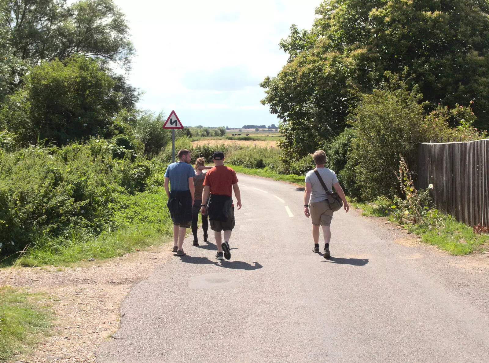 We head off on the road to the Reedham Ferry, from The Humpty Dumpty Beer Festival, Reedham, Norfolk - 22nd July 2017