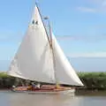 A lovely old yacht luffs its way up the river, The Humpty Dumpty Beer Festival, Reedham, Norfolk - 22nd July 2017