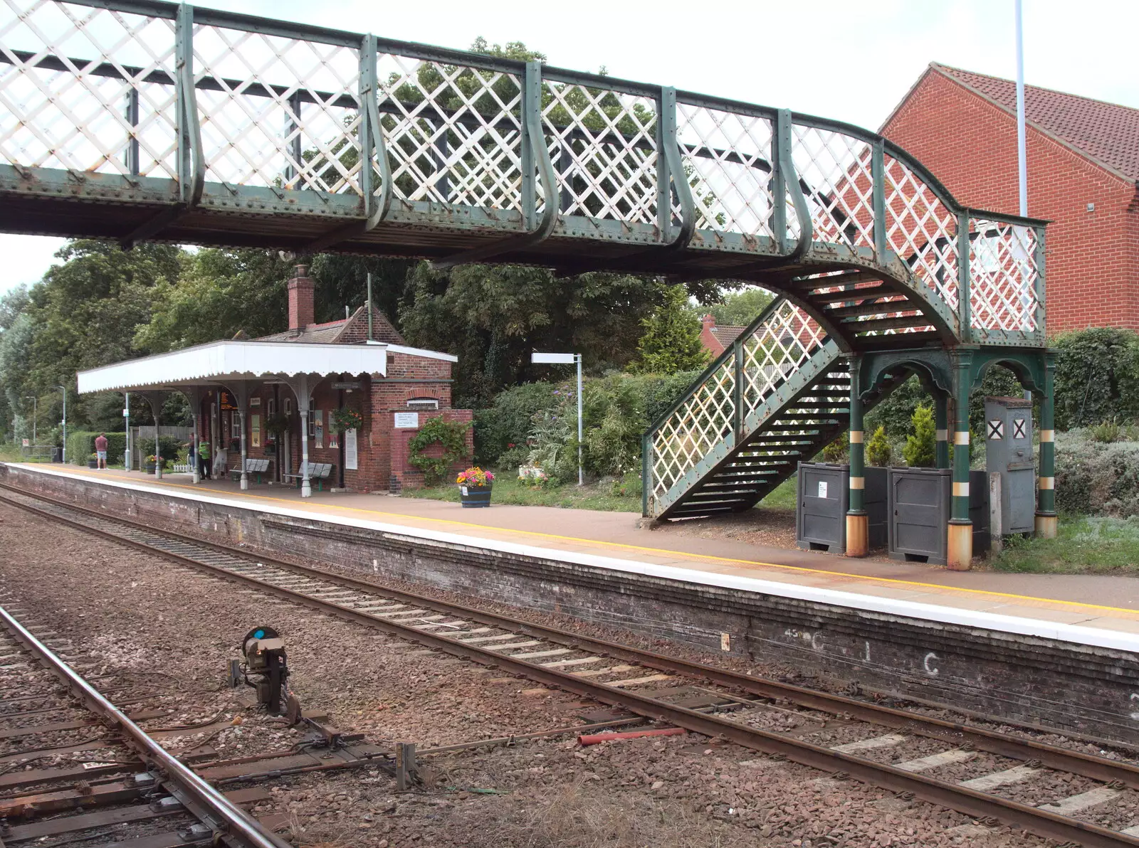 Reedham Station footbridge, from The Humpty Dumpty Beer Festival, Reedham, Norfolk - 22nd July 2017