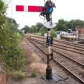An ancient semaphore signal in stop position, The Humpty Dumpty Beer Festival, Reedham, Norfolk - 22nd July 2017