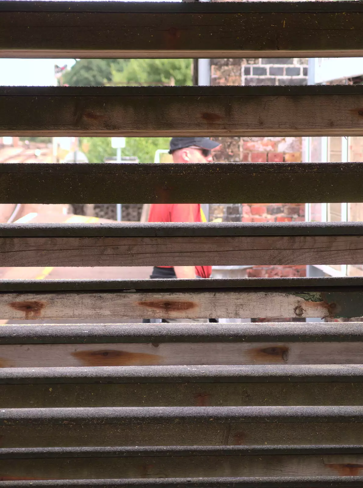 A view through the steps of the bridge, from The Humpty Dumpty Beer Festival, Reedham, Norfolk - 22nd July 2017