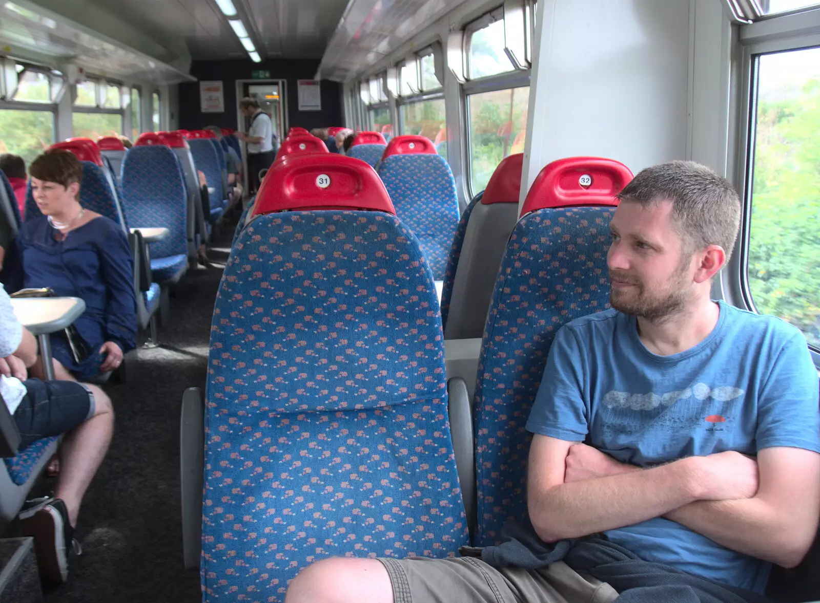 The Boy Phil on the newer train back to Norwich, from The Humpty Dumpty Beer Festival, Reedham, Norfolk - 22nd July 2017