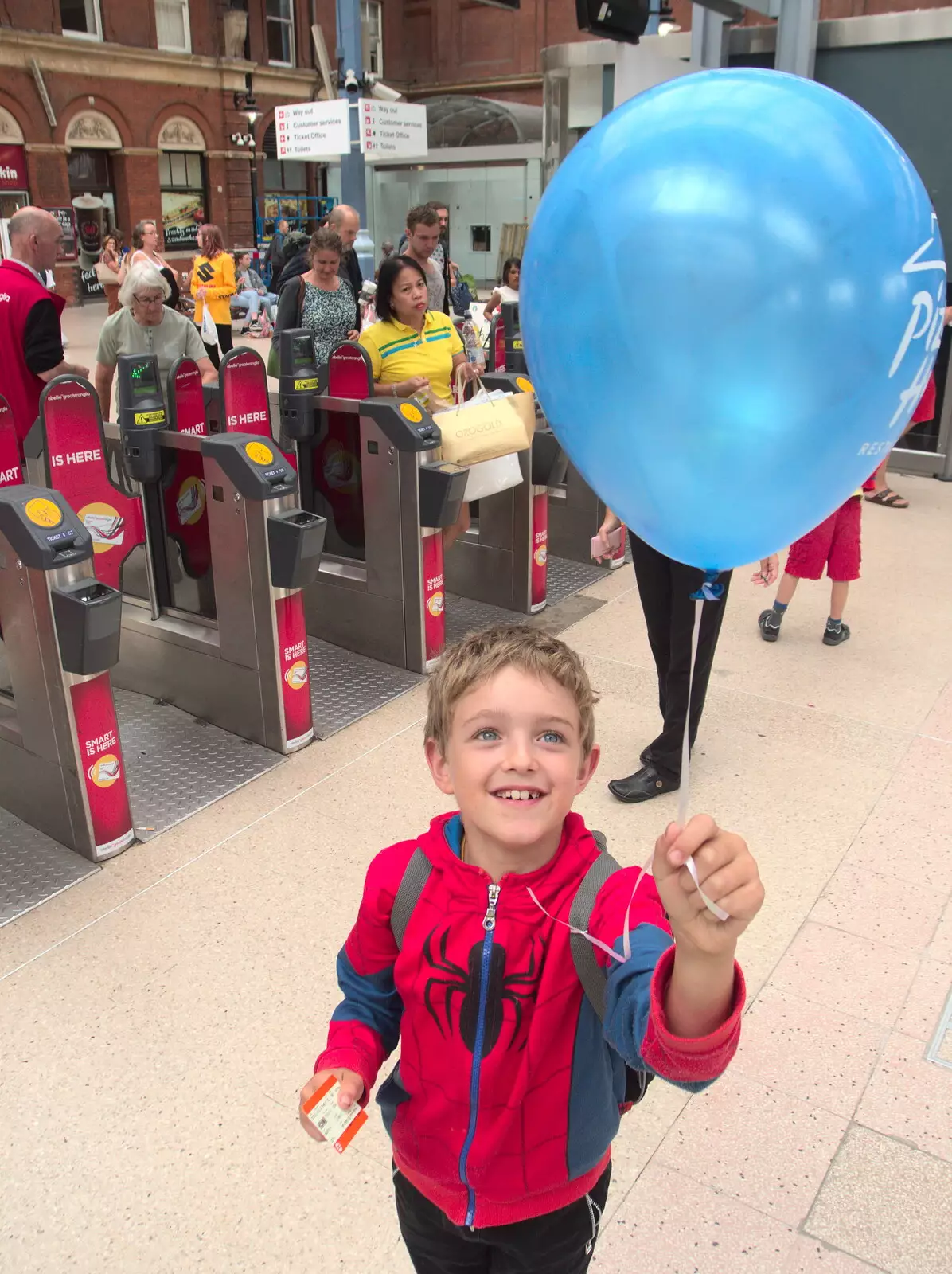 Fred's got a balloon, from The Humpty Dumpty Beer Festival, Reedham, Norfolk - 22nd July 2017